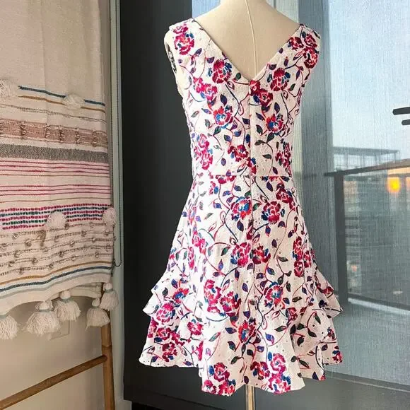 Tanya Taylor White Embroidered Sleeveless Mini Dress Women’s Size 2 - Picture 5 of 10